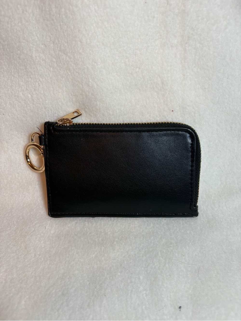 a new day Black Zip Card Pouch with Gold Hardware